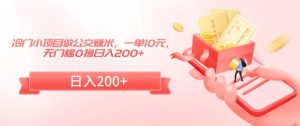 冷门小项目做公交赚米，一单10元，无门槛0撸日入200+【揭秘】-沐风资源库