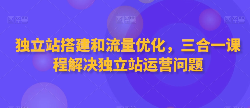 独立站搭建和流量优化，三合一课程解决独立站运营问题-沐风资源库