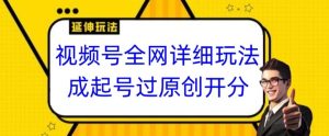 视频号全网最详细玩法，起号过原创开分成，单号日入300+【揭秘】-沐风资源库