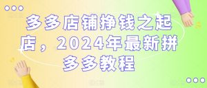 多多店铺挣钱之起店，2024年最新拼多多教程-沐风资源库