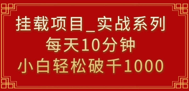 挂载项目，小白轻松破1000，每天10分钟，实战系列保姆级教程【揭秘】-沐风资源库