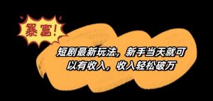 短剧最新玩法，新手当天就可以有收入，收入轻松破万【揭秘】-沐风资源库