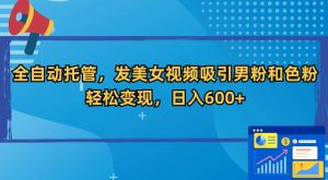 全自动托管，发美女视频吸引男粉和色粉，轻松变现，日入600+【揭秘】-沐风资源库