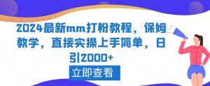 2024最新mm打粉教程，保姆教学，直接实操上手简单，日引2000+【揭秘】-沐风资源库
