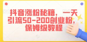 抖音涨粉秘籍，一天引流50-200创业粉，保姆级教程【揭秘】-沐风资源库