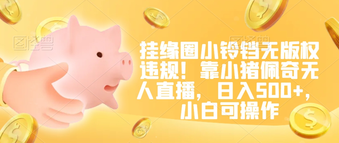 挂缘圈小铃铛无版权违规！靠小猪佩奇无人直播，日入500+，小白可操作【揭秘】-沐风资源库