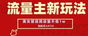 流量主新玩法，美女壁纸和头像，阅读量不低于1w，月入9741【揭秘】-沐风资源库