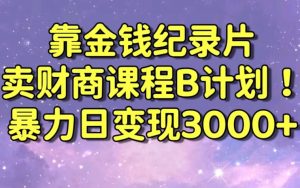 财经纪录片联合财商课程的变现策略，暴力日变现3000+，喂饭级别教学【揭秘】-沐风资源库