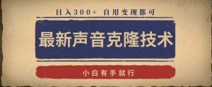 最新声音克隆技术，有手就行，自用变现都可，日入300+【揭秘】-沐风资源库
