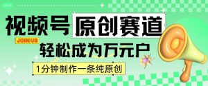 2024视频号最新原创赛道，1分钟一条原创作品，日入4位数轻轻松松-沐风资源库