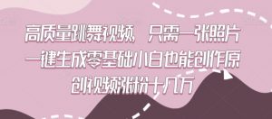 高质量跳舞视频，只需一张照片一键生成零基础小白也能创作原创视频涨粉十几万【揭秘】-沐风资源库