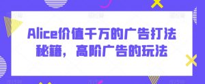 Alice价值千万的广告打法秘籍，高阶广告的玩法-沐风资源库