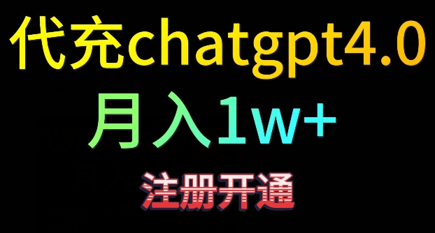 代充chatgpt4，日入500+，精准引流，暴力变现【揭秘】-沐风资源库