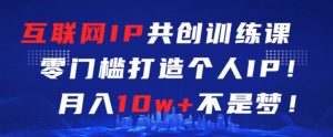互联网IP共创训练课，零门槛零基础打造个人IP，月入10w+不是梦【揭秘】-沐风资源库