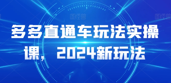 多多直通车玩法实操课，2024新玩法-沐风资源库