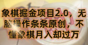象棋掘金项目2.0，无脑操作条条原创，不懂象棋月入却过万【揭秘】-沐风资源库