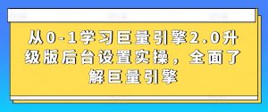 从0-1学习巨量引擎2.0升级版后台设置实操，全面了解巨量引擎-沐风资源库