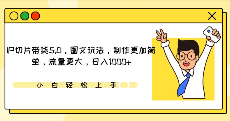 IP切片带货5.0，图文玩法，制作更加简单，流量更大，日入1000+【揭秘】-沐风资源库
