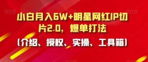 小白月入6W+明星网红IP切片2.0，爆单打法（介绍、授权、实操、工具箱）【揭秘】-沐风资源库