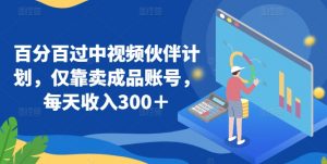 百分百过中视频伙伴计划，仅靠卖成品账号，每天收入300＋【揭秘】-沐风资源库