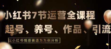 7节小红书运营实战全教程，结合最新情感赛道，打通小红书运营全流程【揭秘】-沐风资源库