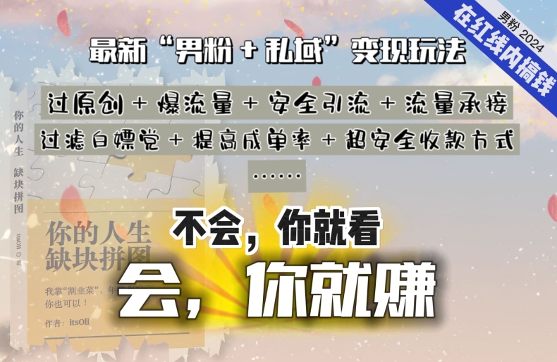 2024，“男粉+私域”还是最耐造、最赚、最轻松、最愉快的变现方式【揭秘】-沐风资源库