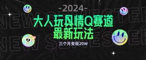 全新大人玩具情Q赛道合规新玩法，公转私域不封号流量多渠道变现，三个月变现20W【揭秘】-沐风资源库
