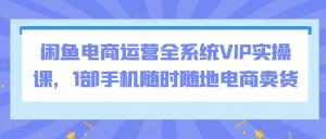 闲鱼电商运营全系统VIP实操课，1部手机随时随地电商卖货-沐风资源库