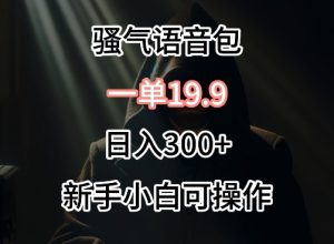 0成本卖骚气语音包，一单19.9.日入300+【揭秘】-沐风资源库