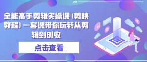 全能高手剪辑实操课(剪映教程)一套课带你玩转从剪辑到创收-沐风资源库