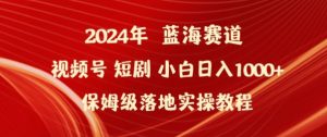 2024年视频号短剧新玩法小白日入1000+保姆级落地实操教程【揭秘】-沐风资源库