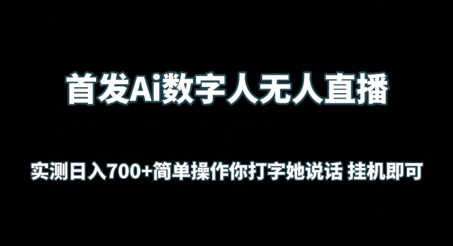 首发Ai数字人无人直播，实测日入700+无脑操作 你打字她说话挂机即可【揭秘】-沐风资源库