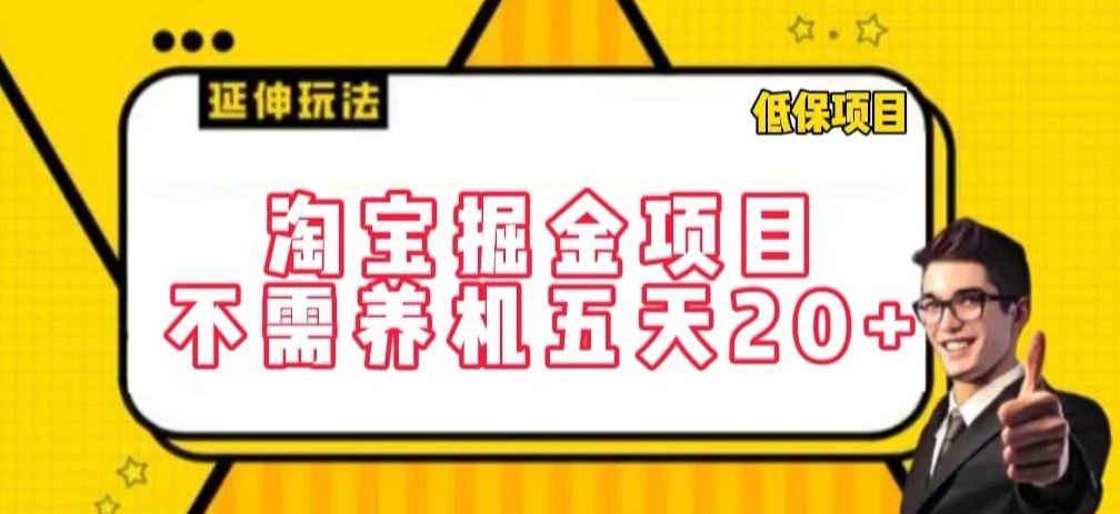 淘宝掘金项目，不需养机，五天20+，每天只需要花三四个小时【揭秘】-沐风资源库
