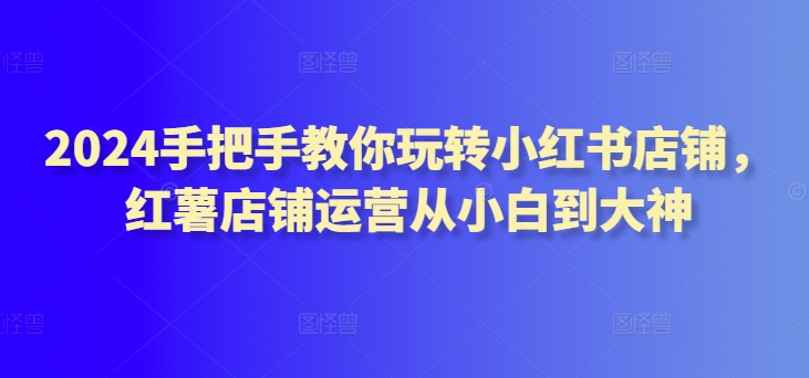 2024手把手教你玩转小红书店铺，红薯店铺运营从小白到大神-沐风资源库