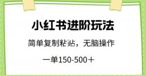 小红书进阶玩法，一单150-500+，简单复制粘贴，小白也能轻松上手【揭秘】-沐风资源库