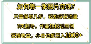 如何靠一张图片变现?只需简单几步，轻松俘获流量，3天起号，作品轻松过原创【揭秘】-沐风资源库