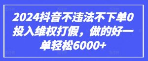 2024抖音不违法不下单0投入维权打假，做的好一单轻松6000+【仅揭秘】-沐风资源库