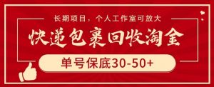 快递包裹回收淘金,单号保底30-50+,长期项目,个人工作室可放大【揭秘】-沐风资源库