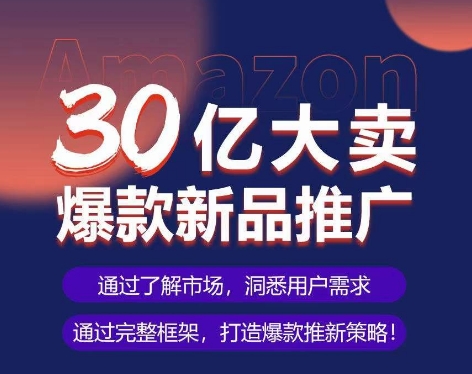 亚马逊·30亿大卖爆款新品推广，可复制、全程案例实操的爆款推新SOP-沐风资源库