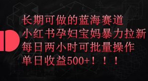 长期可做的蓝海赛道，小红书孕妇宝妈暴力拉新玩法，每日两小时可批量操作，单日收益500+【揭秘】-沐风资源库
