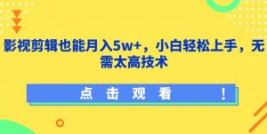 影视剪辑也能月入5w+，小白轻松上手，无需太高技术【揭秘】-沐风资源库