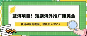蓝海项目!短剧海外推广赚美金，利用AI混剪视频，轻松日入300+【揭秘】-沐风资源库