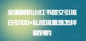 全面解析小红书图文引流日引100+私域流量是怎样做到的【揭秘】-沐风资源库
