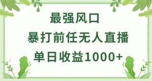 暴打前任小游戏无人直播单日收益1000+，收益稳定，爆裂变现，小白可直接上手【揭秘】-沐风资源库