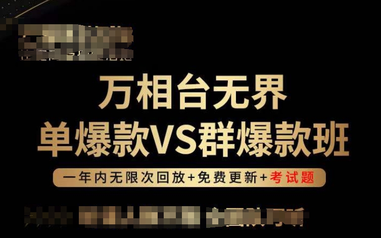 万相台无界单爆款VS群爆款班，选择大于努力，让团队事半功倍!-沐风资源库