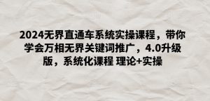 2024无界直通车系统实操课程，带你学会万相无界关键词推广，4.0升级版，系统化课程 理论+实操-沐风资源库