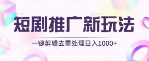 短剧推广新玩法，不剪辑，工具助力一键过原创，日入1000+【揭秘】-沐风资源库