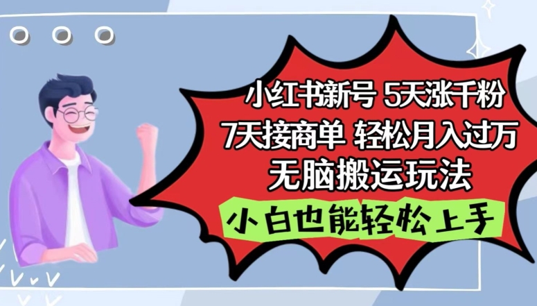 小红书影视泥巴追剧5天涨千粉，7天接商单，轻松月入过万，无脑搬运玩法【揭秘】-沐风资源库