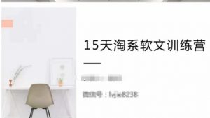 15天淘系软文训练营，跟年入50万的淘系软文导师，学习月收过万的淘系软文-沐风资源库