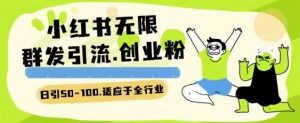 小红书一天引流一二百创业粉技术 可引全行业精准粉玩法【揭秘】-沐风资源库